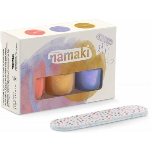 Nagellack auf Wasserbasis von Namaki 3er Set mit Nagelfeile 