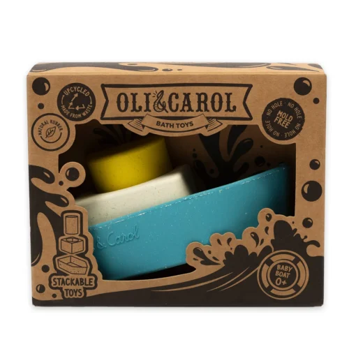 Oli&Carol Upcycled Rubber Bath Toy Boat | Yellow