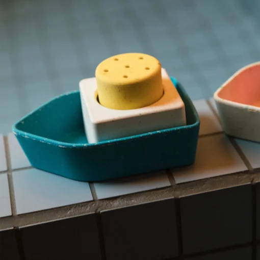 Oli&Carol Upcycled Rubber Bath Toy Boat | Yellow