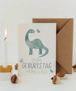 Postkarte Geburtstag Dino 
