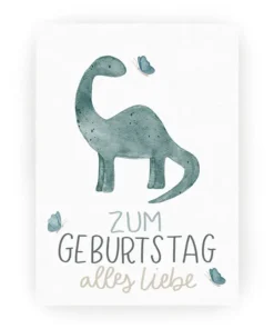 Postkarte Geburtstag Dino 