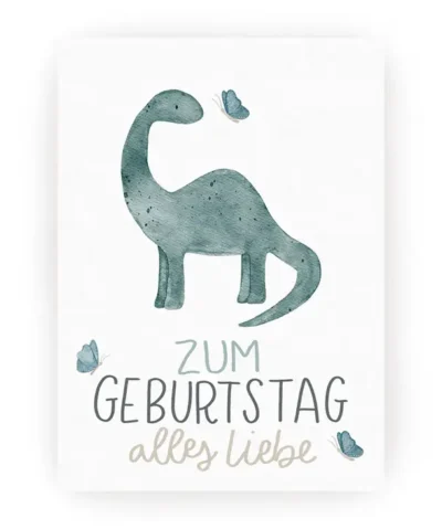 Postkarte Geburtstag Dino "Zum Geburtstag alles Liebe"