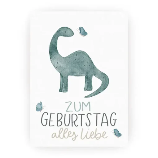 Postkarte Geburtstag Dino "Zum Geburtstag alles Liebe"