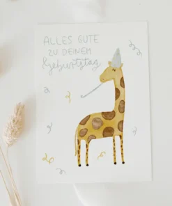Postkarte Geburtstag Giraffe "Alles Gute zu deinem Geburtstag"