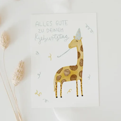 Postkarte Geburtstag Giraffe "Alles Gute zu deinem Geburtstag"