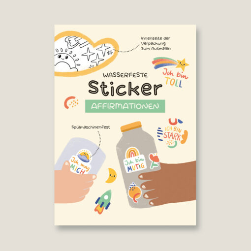 VIERUNDFÜNFZIG Wasserfeste (spülmaschinenfeste) Sticker | Affirmationen