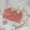 Stoffkrone | Geburtstagskrone rosa-gold-musselin