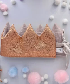 Stoffkrone | Geburtstagskrone aus Kunstleder/Musselin KUPFER-BEIGE von yepiamhandmade