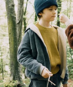 Tiralahilacha Kinder unisex Sherpa Wende Jacke (Bio-Baumwolle) TAKI | Blue