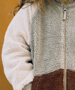 Tiralahilacha Kinder unisex Sherpa Jacke (Bio-Baumwolle) TAMAR | Multicolor Green