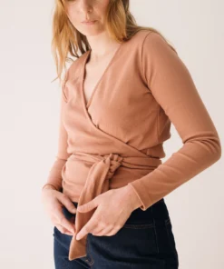 Tiralahilacha ERW Damen Bio-Baumwolljersey Wickeltop TAYRA | rose