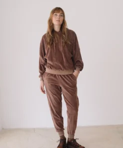 Tiralahilacha ERW Damen Velours Jogginghose THAIS | Mauve