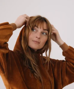 Tiralahilacha ERW Damen Velours Hoodie TELMA | Terracota