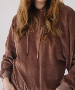 Tiralahilacha ERW Damen Velours Hoodie TELMA | Mauve