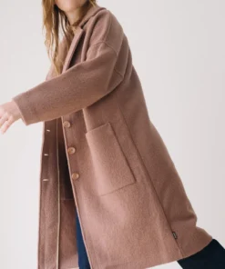 Tiralahilacha ERW Damen Mantel aus 100% RWS Merinowolle ROSA | Rose