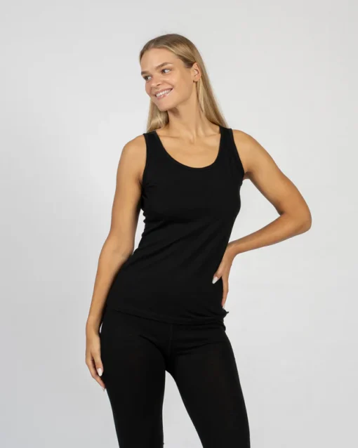 MENIQUE Damen Tank Top 160 Merino | Schwarz