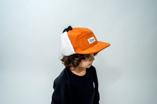 LIL' BOO 5 Panel Cord CAP mit Fleece und Ohrenklappen | karamell – Bild 2