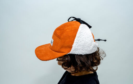 LIL' BOO 5 Panel Cord CAP mit Fleece und Ohrenklappen | karamell – Bild 3