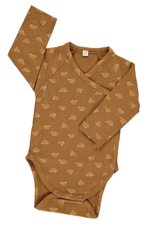 Tiralahilacha Langarm Wickel-Body MARRON | Bicycle Print