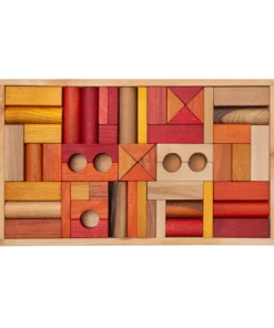 WOODEN STORY Holz Bauklötze Gross 54 Stk. | Feuer