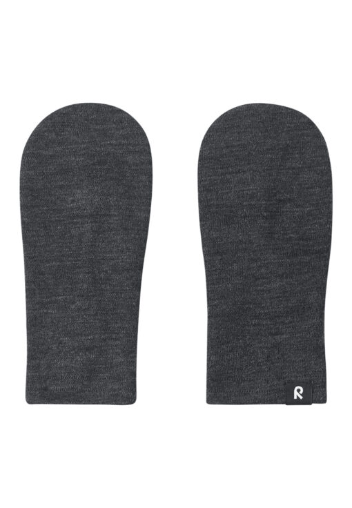 REIMA Kinder Merino Fäustlinge EINO | Black melange