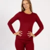 MENIQUE Damen Langarmshirt 160 Merino | cherry