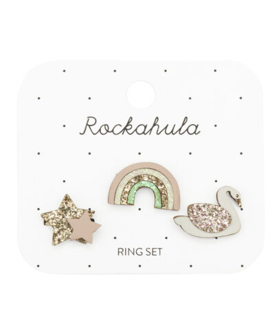 Rockahula Kinder Fingerringe Set | Enchanted Rainbow and Swan