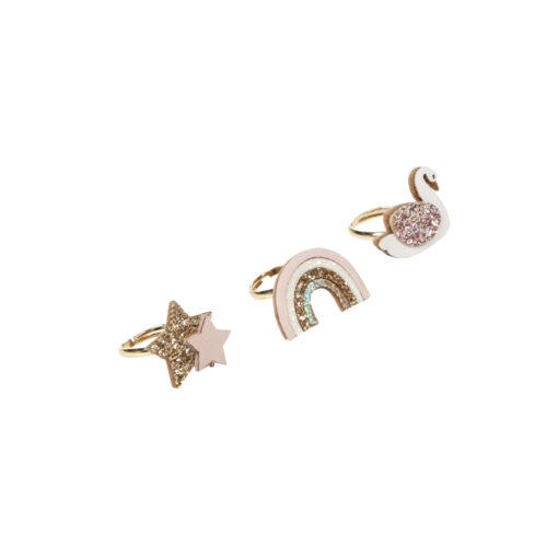 Rockahula Kinder Fingerringe Set | Enchanted Rainbow and Swan