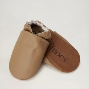 BabyMocs Vegane (Ananasleder) Bafuss Mokassins | cognac