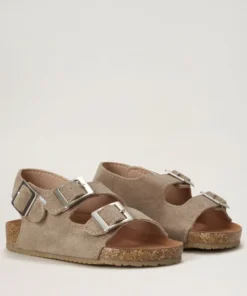 BabyMocs Vegane (Ananasleder) Sandalen VACAY mit Klett | beige