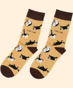 Bare Kind Bambus Socken ERW | Katzen braun