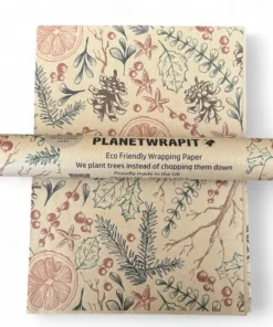 Alternative view of Planetwrapit Nachhaltiges Geschenkpapier Rolle 5mx50cm | X-mas getrocknete Orange