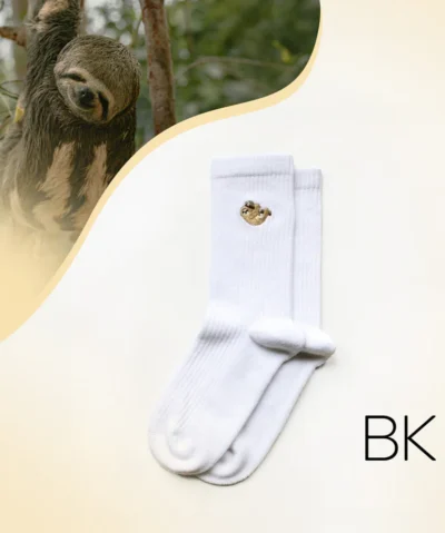 Bare Kind Bambus Socken gerippt ERW | Faultier weiss