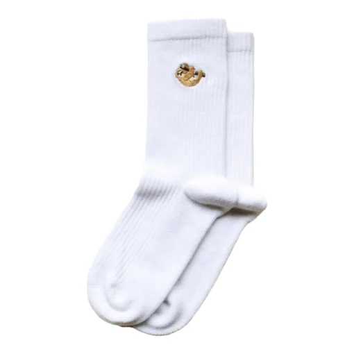 Bare Kind Bambus Socken gerippt ERW | Faultier weiss