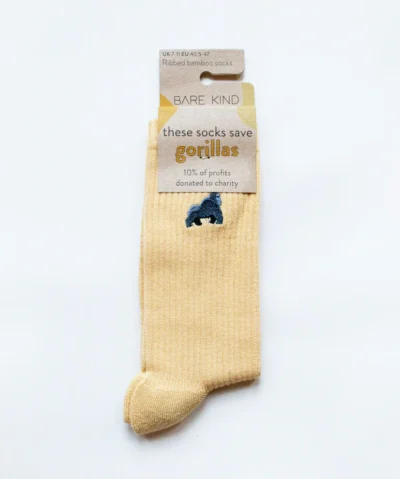 Bare Kind Bambus Socken gerippt ERW | Gorilla beige