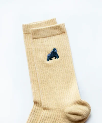 Bare Kind Bambus Socken gerippt ERW | Gorilla beige