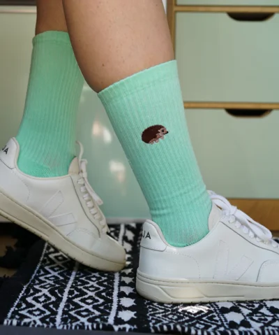 Bare Kind Bambus Socken gerippt ERW | Igel mint