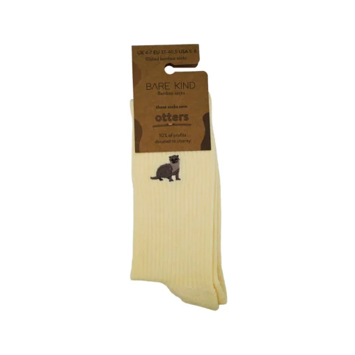 Bare Kind Bambus Socken gerippt ERW | Otter hellgelb