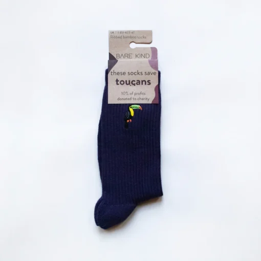 Bare Kind Bambus Socken gerippt ERW | Tukan violett