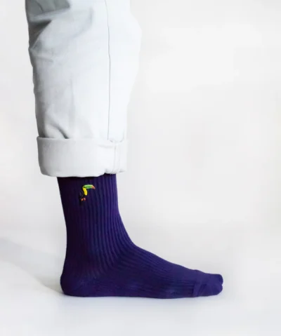 Bare Kind Bambus Socken gerippt ERW | Tukan violett