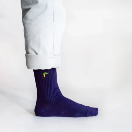 Bare Kind Bambus Socken gerippt ERW | Tukan violett