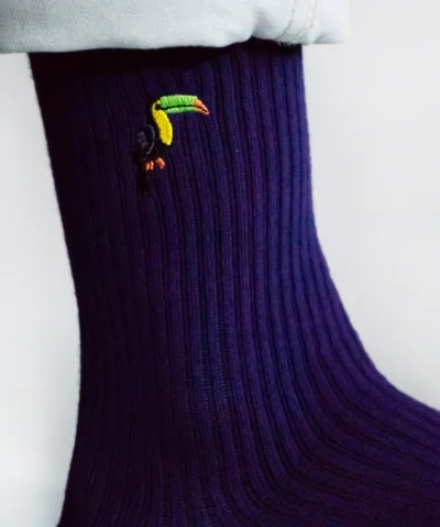 Bare Kind Bambus Socken gerippt ERW | Tukan violett