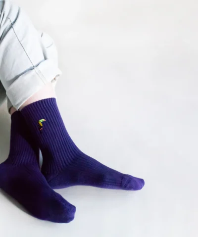 Bare Kind Bambus Socken gerippt ERW | Tukan violett