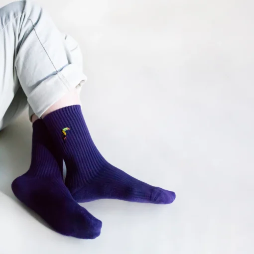 Bare Kind Bambus Socken gerippt ERW | Tukan violett