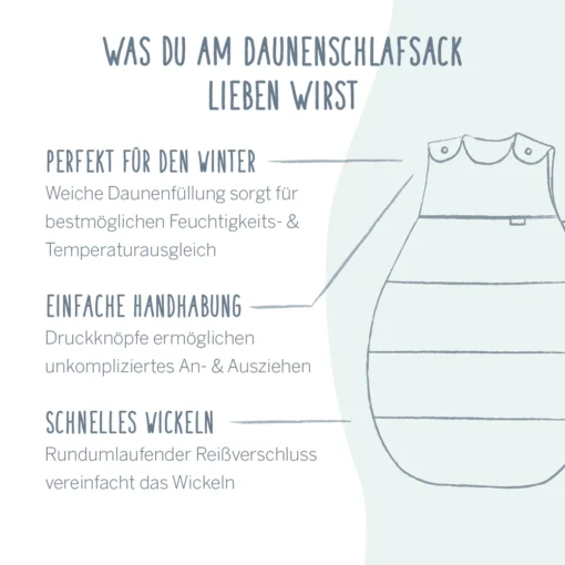 Alvi® Daunenschlafsack  (TOG 3.5, mitwachsend) | Nature – Bild 3