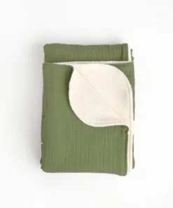 BIBAK Babydecke 70 x 70 cm aus Bio-Baumwolle | Olive