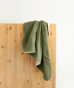 BIBAK Babydecke 70 x 70 cm aus Bio-Baumwolle | Olive
