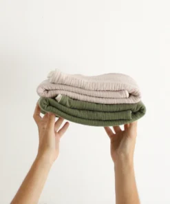 BIBAK Babydecke 70 x 70 cm aus Bio-Baumwolle | Olive