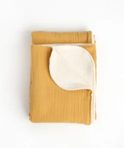 BIBAK Babydecke 70 x 70 cm aus Bio-Baumwolle | Senf