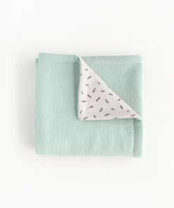 BIBAK Babydecke gepolstert 75 x 95 cm | Minze
